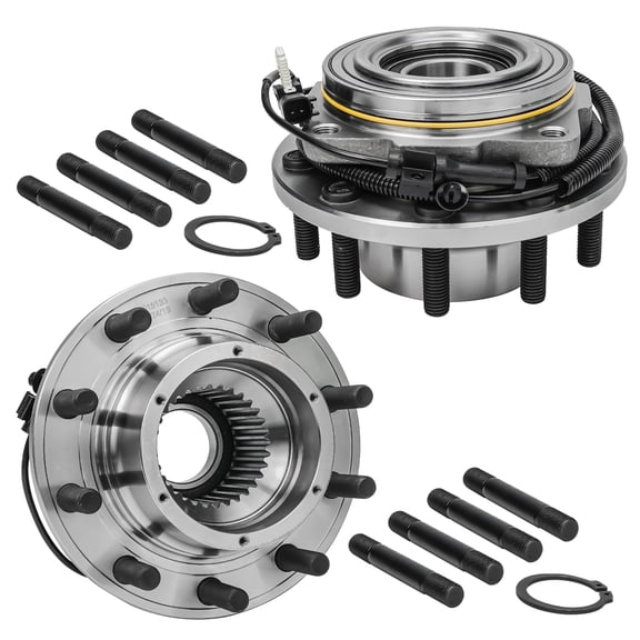 Detroit Axle - 4WD Front 2pc Wheel Bearing Hubs for 2011-2016 Ford F-450 F-550 Super Duty, 2 Wheel Bearing and Hubs Assembly 2012 2013 2014 2015 Replacement