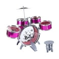 thumbnail image 3 of Juego de batería para niños CUTICAT violeta con Pedal taburete juguete de simulación de percusión, 3 of 8