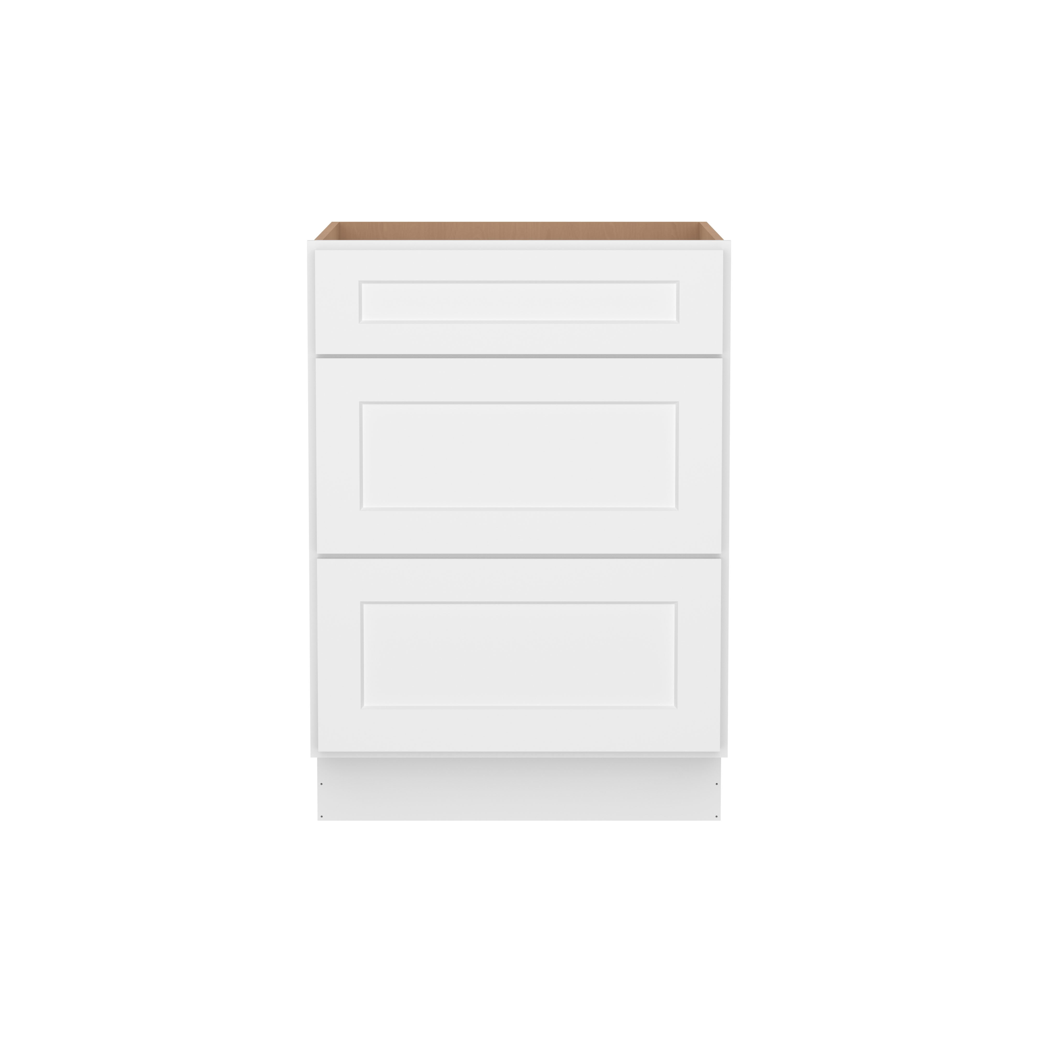 Furinno Shaker Drawer Base Kitchen Cabinet with 3-Drawers, Ready to Assemble, 24 D x 24 W x 34.5 H, White
