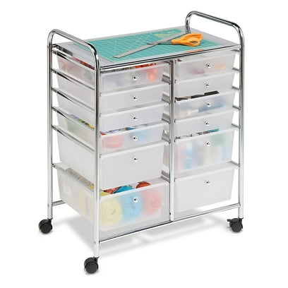 Honey Can Do Rolling Storage Cart and Organizer with 12 Plastic Drawers