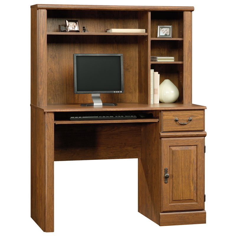 Bowery Hill Small Computer Desk With Hutch In Milled Cherry