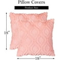 thumbnail image 5 of Decorative Throw Pillow Covers 18x18, Faux Fur Farmhouse Boho Pillow Cases ,Soft Plush Fuzzy Beige Cushion Covers for Sofa Couch Living Room Bedroom Set of 2, 5 of 8