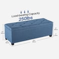 thumbnail image 5 of Dark Gray Fabric Multifunctional Storage Ottoman - 44.09 in Length Cushioned Cabinet with Cover for Bedroom Living Room, 5 of 5