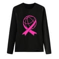 thumbnail image 4 of DIOAZUD Women's Long Sleeve Breast Cancer Awareness Shirts Crew Neck Pink Ribbon Graphic Tees Casual T-Shirts for Daily Wear, 4 of 4
