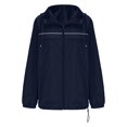 thumbnail image 5 of Zimjoy Mens Windbreaker Jackets Lightweight M-5XL Packable Waterproof Rain Jacket Breathable Hooded Jackets Lightweight Adjustable Neckline Zip Up Coats, Dark Blue XL, 5 of 6