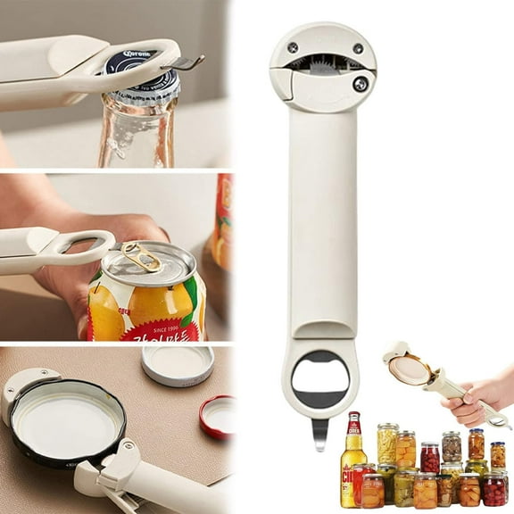 Adjustable Bottle & Jar Opener - Retractable Multifunction Tool for Twist-Off Caps, Can Lids, and Jars, Easy-Grip Design