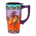 thumbnail image 1 of Spoontiques Kokopelli Ceramic Travel Mug, 18 ounces, Multi Colored, 1 of 4