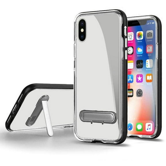 GSA Vitreous Hybrid Kickstand Case For iPhone XS Max (6.5") Clear/Black
