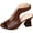 Coffee, variant on Women's Chunky Block Heel Sandals Open Toe Slip On Slingback Ankle Booties for Casual Outdoor Brown
