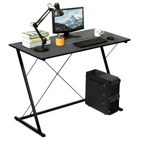 Gymax Simple Computer Desk PC Laptop Table Study Writing Desk Metal Frame Home