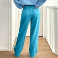 thumbnail image 4 of Xyxonk Wide Leg Sweatpants Women Elastic Waist Drawstring Jogger Pant with Pockets Plus Size High Waisted Sweat Pant Trendy Thermal Solid Color Fall Trouser,Light Blue XL, 4 of 4