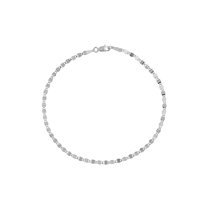 14K White Gold Women's 7.50" 2.70mm Diamond Cut Valentino Chain Bracelet