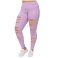 thumbnail image 3 of Clearance! lcziwo Women's High Waisted Yoga Pants Plus Size Ripped Skinny Workout Leggings Tight Stretchy Running Legging Pants Purple XXXXL, 3 of 7