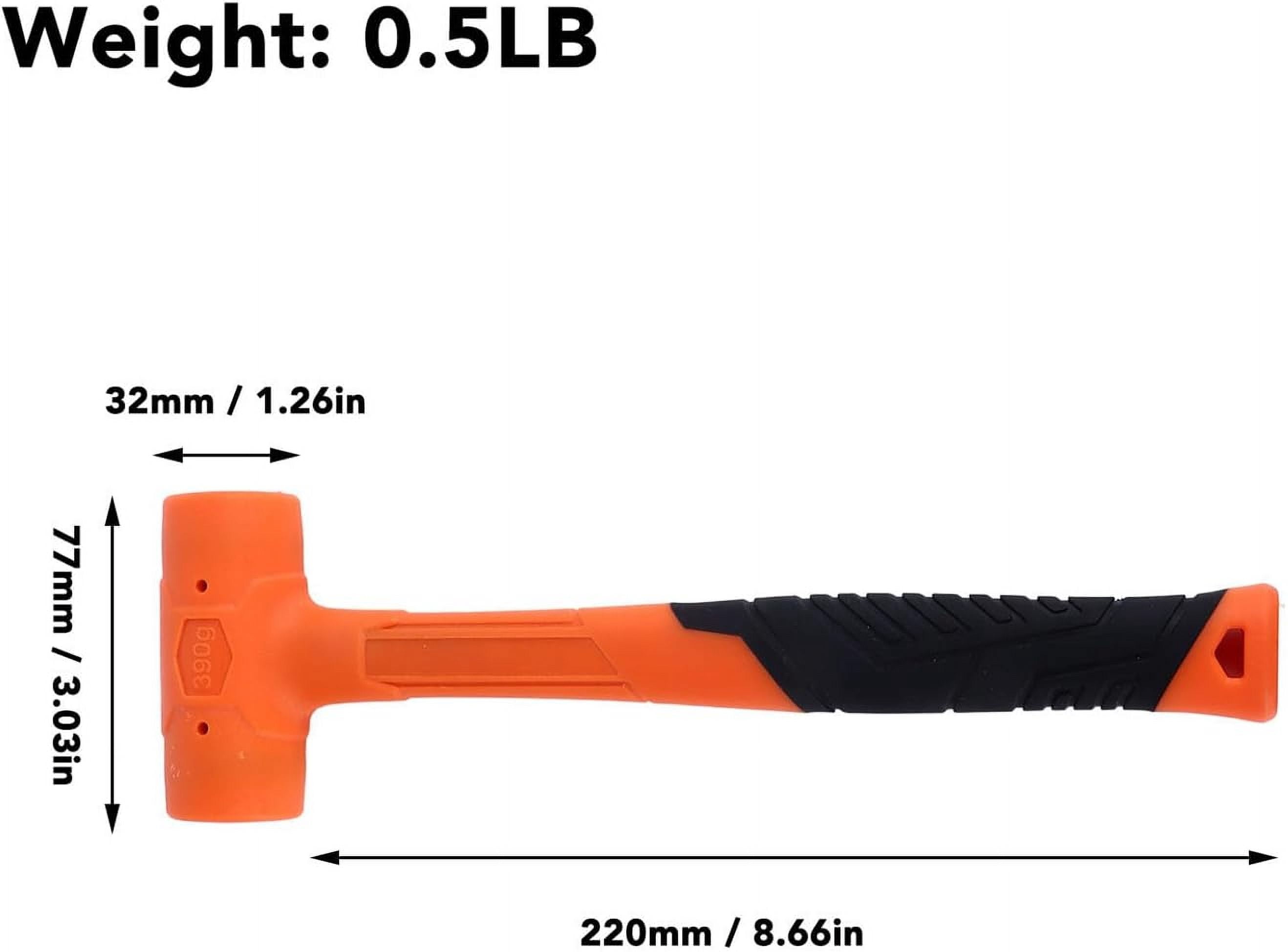 ABCISI Dead Blow Rubber Mallet Hammer, 0.5LB Non Elastic Design with Premium Long Lasting Rubber Material, Non-Marring Striking Tool for Woodworking Automotive Mounting Tasks DIY Projects