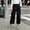 Black, variant on Women's High-Waisted Cross-Overlap Cropped Wide Leg Trousers - Asymmetrical Wrap Front Culottes - Flowy Smart Casual Capri Skirt Pants with Pockets, Blue XXL
