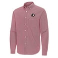 thumbnail image 2 of Men's Antigua Garnet Florida State Seminoles Porter Woven Tri-Blend Long Sleeve Button-Down Shirt, 2 of 3