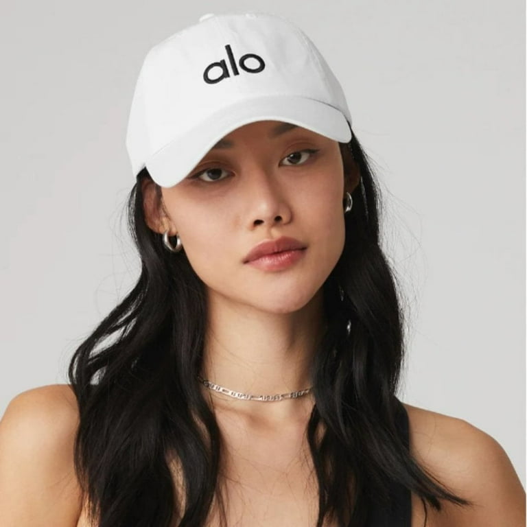 One Size Unisex Embroidery A-L-O Logo Off-Duty Cap Adjustable Yoga Hat  Baseball Cap Trucker Hat White & Black - Walmart.com