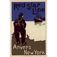 thumbnail image 2 of Henry Cassiers 13x18 Gold Ornate Wood Frame and Double Matted Museum Art Print Titled - Red Star Line (1900), 2 of 4
