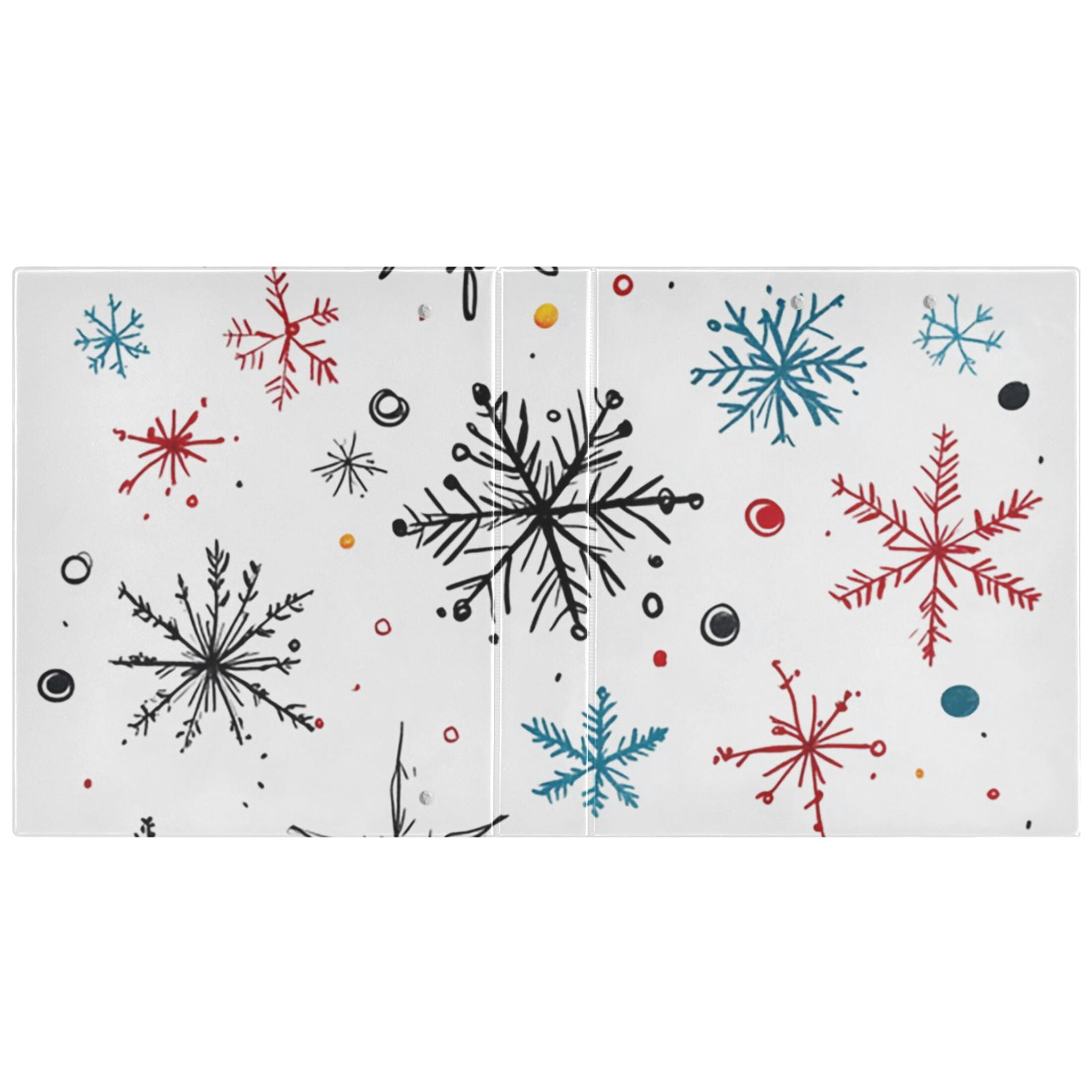 Christmas Snowflakes 3 Ring Binders 1.5 inch Hardcover File Folders with Interior Pockets A4 Size Organizer for School Office Hospital