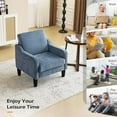 thumbnail image 4 of Matladin Chenille Fabric Accent Chair with Scooped Arms, Mid Century Modern Upholstered Armchair, Single Sofa for Living Room, Apartment, Office, 4 of 7