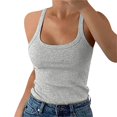 thumbnail image 2 of Tank Top for Woman Plus Size Fashion Sleeveless Tops Slim Fit Vest SummerTank Top Casual Tops Tank Tops Gray, 2 of 4