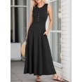 thumbnail image 2 of SANOPY Women Summer Casual Sleeveless Maxi Sundress Button Fit & Flare A-Line Flowy Long Dresses 2025 Beach Outfits, 2 of 7