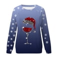 thumbnail image 4 of VJATTWR Mes Articles Chandail en Molleton de Noël pour Femmes Automne et Hiver Flocon de Neige Rouge Verre Dégradé Imprimé Col Rond Épaule Manches Longues Décontracté Sport Chandail en Molleton Get it Fast, 4 of 4