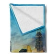 thumbnail image 2 of Cincinnati Soft Flannel Fleece Throw Blanket, Overview of the City Nighttime at Dusk Twilight Bridge Ohio River Waterfront, Cozy Plush for Indoor and Outdoor Use, 50" x 70", Multicolor, by Ambesonne, 2 of 5