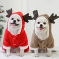 thumbnail image 2 of Pet Dog Cat Halloween Christmas Costume Cosplay Elk Dog Costumes for Small Dogs Winter Warm Dog Cat Clothes (Bown,XS 1KG-1.5KG), 2 of 5