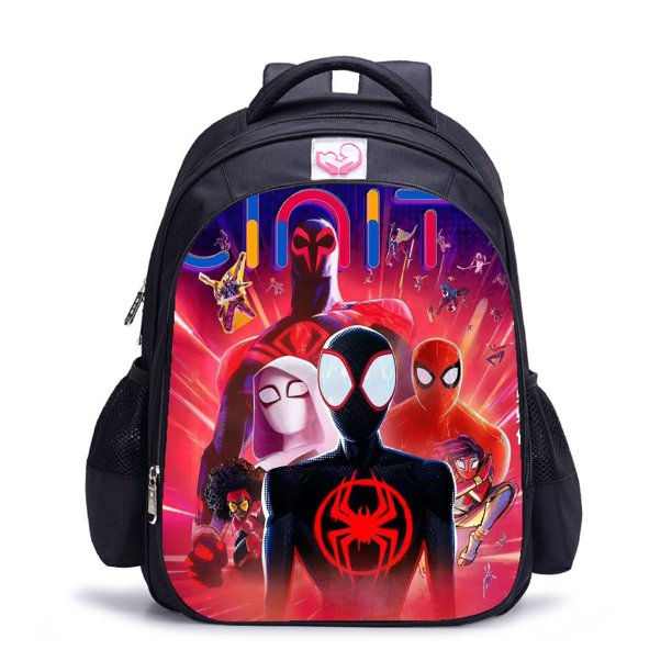 Spider-man Into The Spider-verse Estudiantes Mochila Superhéroe Impreso Mochila Niños Cojín de aire Arnés Mochilas escolares impermeables hola suerte unisex