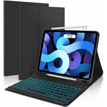 Kvago iPad Keyboard Case for Apple iPad Air 4th 5th Generation 10.9" 2022 Bluetooth Keyboard Built-in Pencil Holder Black