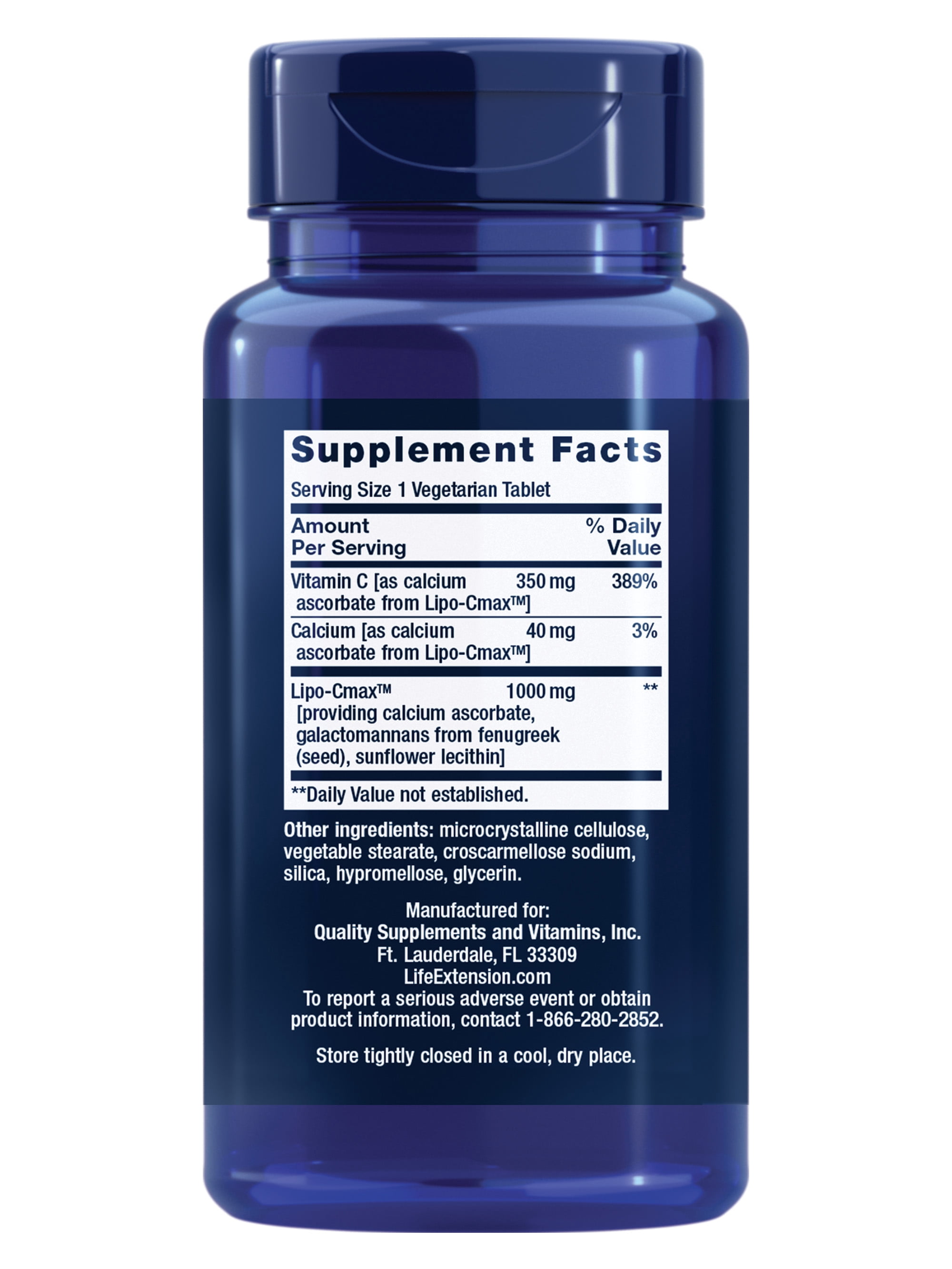 Life Extension Vitamin C 24-Hour Liposomal Hydrogel Formula - Liposomal Vitamin C Supplement for Immune Support & Skin Health with Calcium - Vegetarian, Gluten-Free, Non-GMO - 60 Tablets