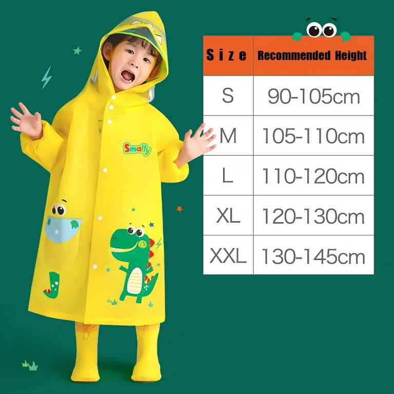 Children S Raincoats Cartoon Kids Rain Jacket Boys and Girls Rain Jacket S Dark Blue Dinosaur