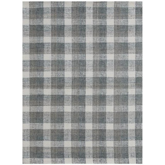 Amer Rug TRA83656 Tartan Hand-Tufted Area Rug, Dark Gray - 3 ft. 6 in. x 5 ft. 6 in.
