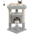 thumbnail image 6 of PEQULTI 28" Modern Cat Tree Tower with Large Top Perch for Kittens & Medium Size Cats Indoor Gray, 6 of 9