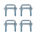 thumbnail image 3 of 4 Pack Leaf Spring Clamp Kit Fits Leaf Springs Up Locks Leaf Springs Together for Stabilizing Provides Better S,4 x U-bolts 8 x hexagon nuts 4 x plates,Silver, 3 of 5