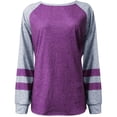 thumbnail image 5 of Hauts pour Femmes Manches Longues Femmes Décontracté Col Rond T-Shirt Imprimé Ample Patchwork Manches Longues Hauts Blouse Unie, 5 of 5