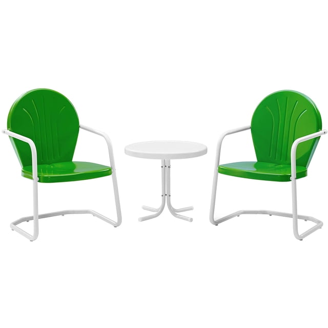 Pemberly Row Ensemble de 3 Sièges d'Extérieur en Métal, Vert Sauterelle
