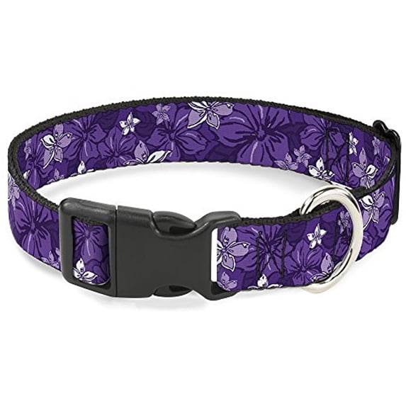 Buckle-Down BAC-W30877-NL Breakaway Cat Collar, 1 2" Wide - Fits 9-15" Neck - Large, Hibiscus
