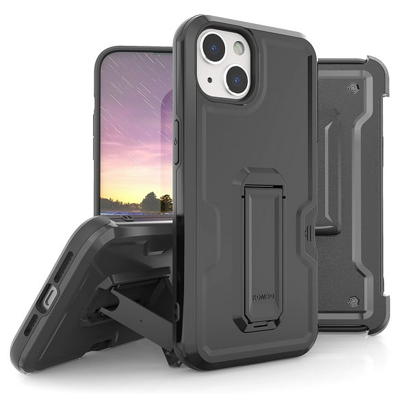 Armor Kombo Holster Rugged Cover Designed For Apple iphone 13 Mini 5.4" Case Black/Black