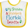 thumbnail image 3 of Inktastic Florida Grandma Grandpa Loves Me Boys or Girls Baby Bib, 3 of 4