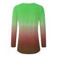 thumbnail image 4 of Camisetas de Manga Larga de las Mujeres Impresión de la Moda Casual V-Cuello Suelto Ajuste, Poliéster para Todas las Estaciones Diario Y Fiesta, 4 of 9