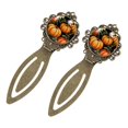 thumbnail image 2 of Thanksgiving pumpkins leaves Vintage Copper-Colored Lace Bookmarks: Stainless Steel Reading Accessories, Gifts for Book Lovers - Set of 2, 2 of 5