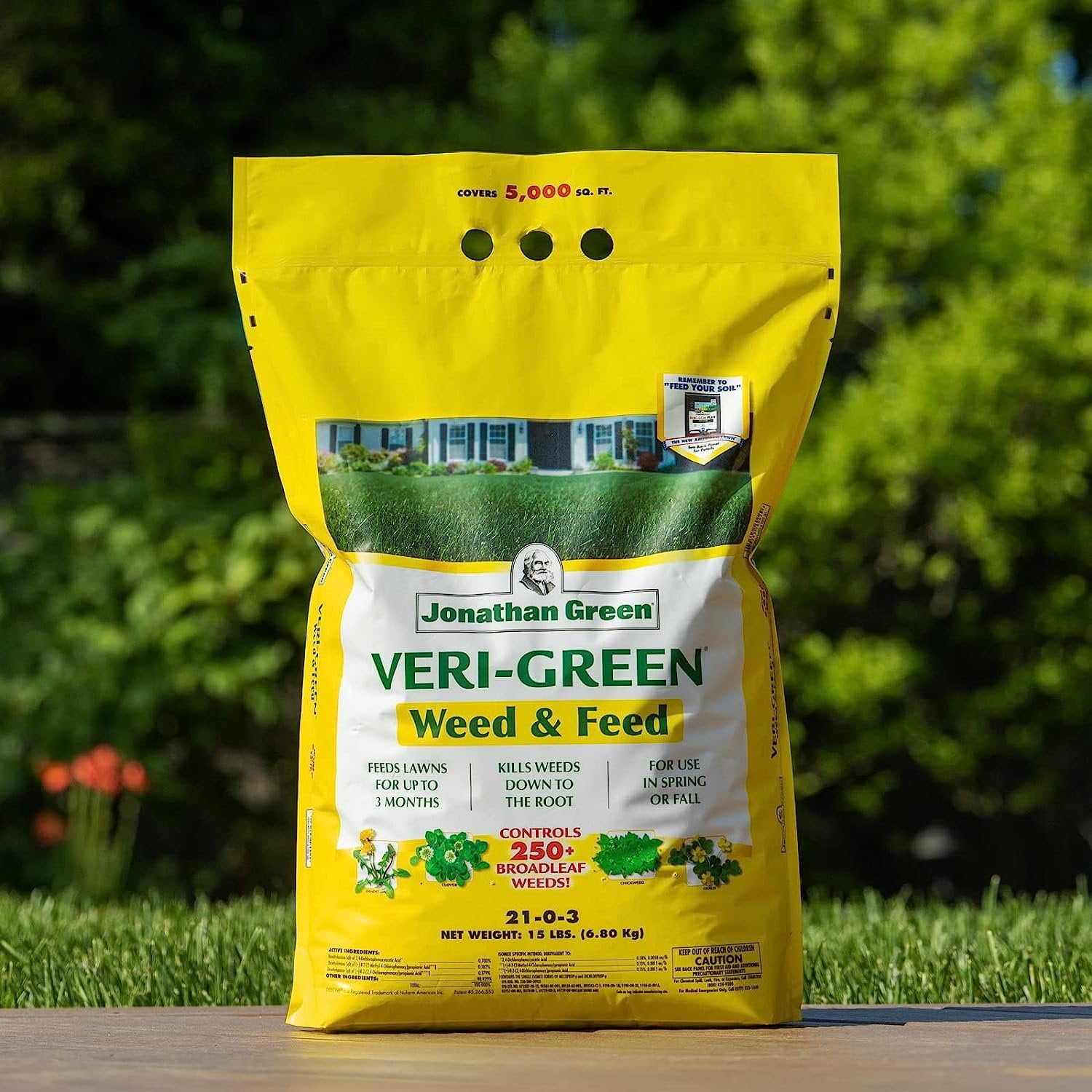 Jonathan Green 16003 Veri-Green Weed & Feed - 21-0-3 Grass Fertilizer & Weed Killer 15,000 Sq. Ft.
