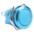 thumbnail image 2 of Interruptor de botón metálico de acero inoxidable de 16 mm, cabeza redonda plana, impermeable, con reinicio automático, 220 V (azul), 2 of 14