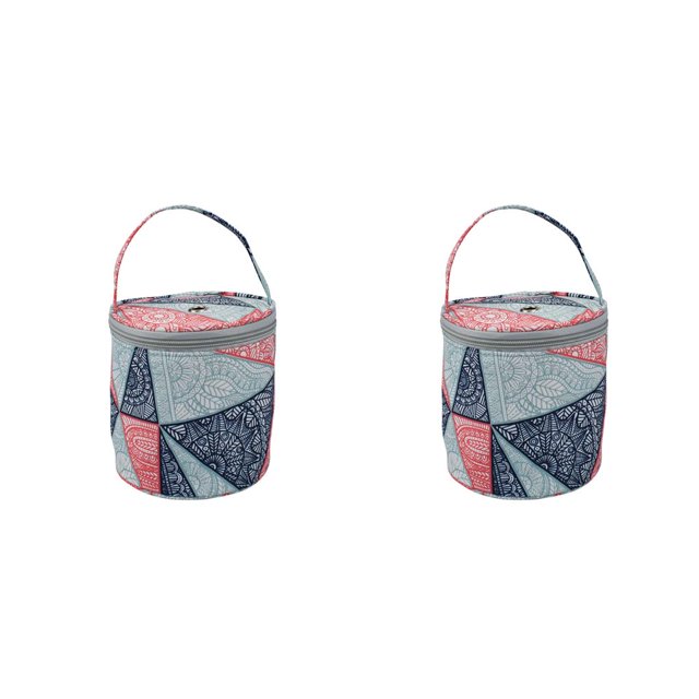 Injueey Bolsa redonda de hilo de tejer para ganchillo, organizador artesanal, cesta de almacenamiento de lana, accesorios de costura, bolsa con Type1 NO1