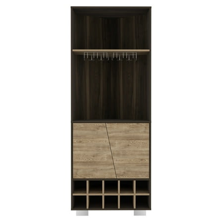 CoSoTower Corner Bar Cabinet Albarr, Living Room, Dark Oak / Pine