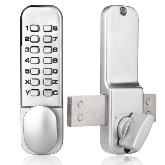 MUTEX Combination Door Lock MX250 Mechanical Keyless Surface Mount Deadbolt - Satin Chrome