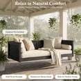 thumbnail image 5 of Classic Outdoor Swing Bed, Twin Size Acacia Wood and Rattan Porch Swing with Hanging Ropes, Patio Swing Frame for Backyard Poolside Garden, Black, 5 of 9