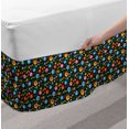 thumbnail image 2 of Garden Art Bed Skirt, Colorful Floral Arrangement of Blossoming Petals Traditional Russian Pattern, Elastic Bedskirt Dust Ruffle Wrap Around for Bedding Decor, 4 Sizes, Multicolor, by Ambesonne, 2 of 2